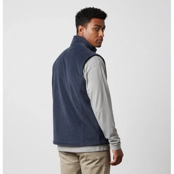 Columbia Boys' XL 18/20 Steens Mountain Fleece Vest Navy Blue Full Zip Outdoors - Picture 2 of 12